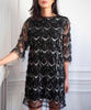 RETRO BLACK SEQUINS DRESS ANNA