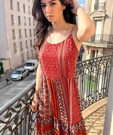 LONG PRINTED  DRESS INDILLA