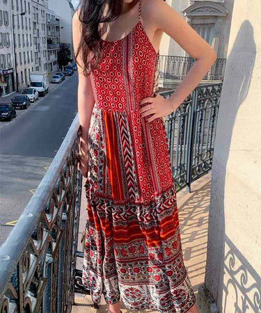 LONG PRINTED  DRESS INDILLA