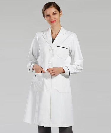 WOMEN LONG SLEEVES LAB COAT WITH DETAILS